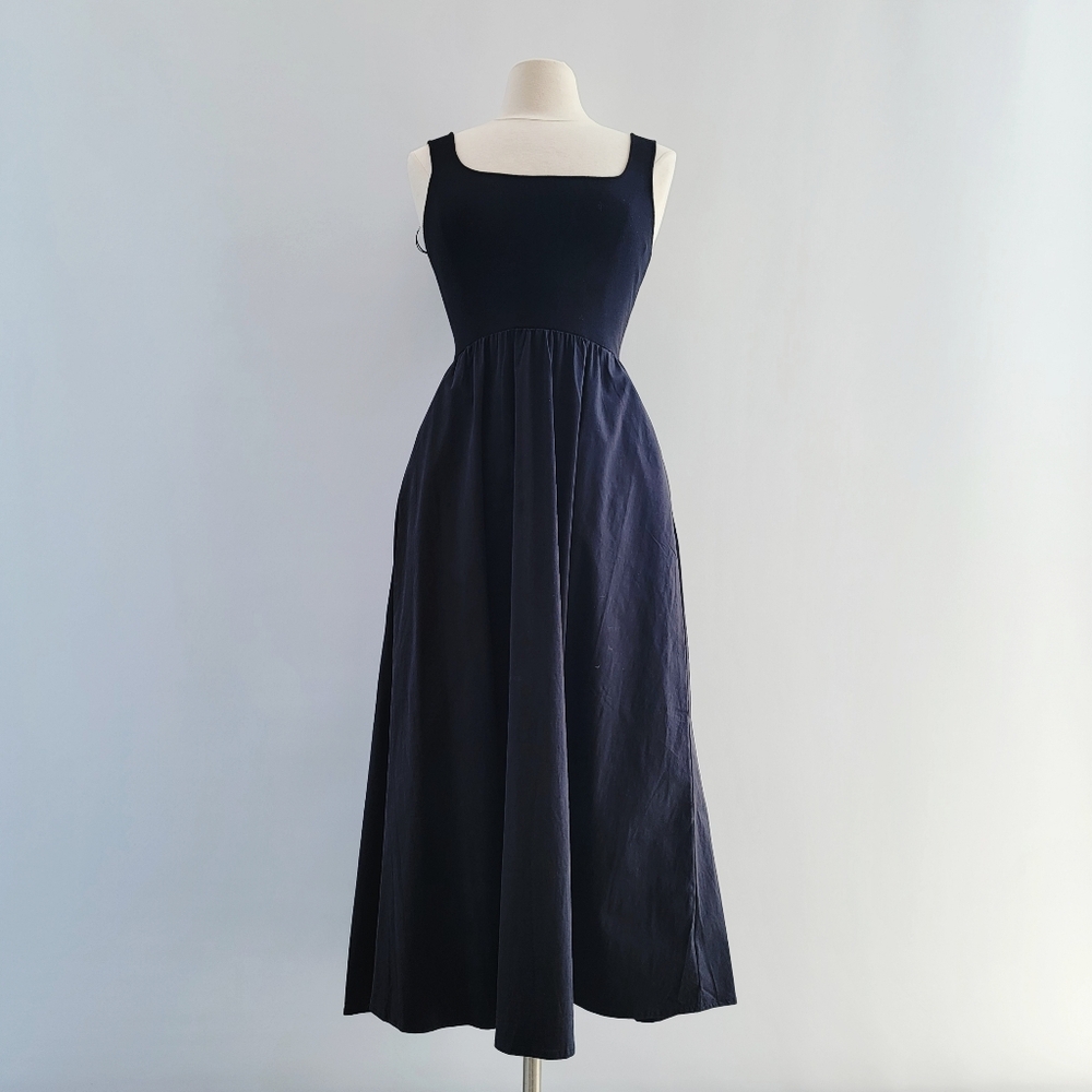 All Row Lucinda Black Midi Market Dress Size Small Minimalist Preppy Neutral - Picture 15 of 15